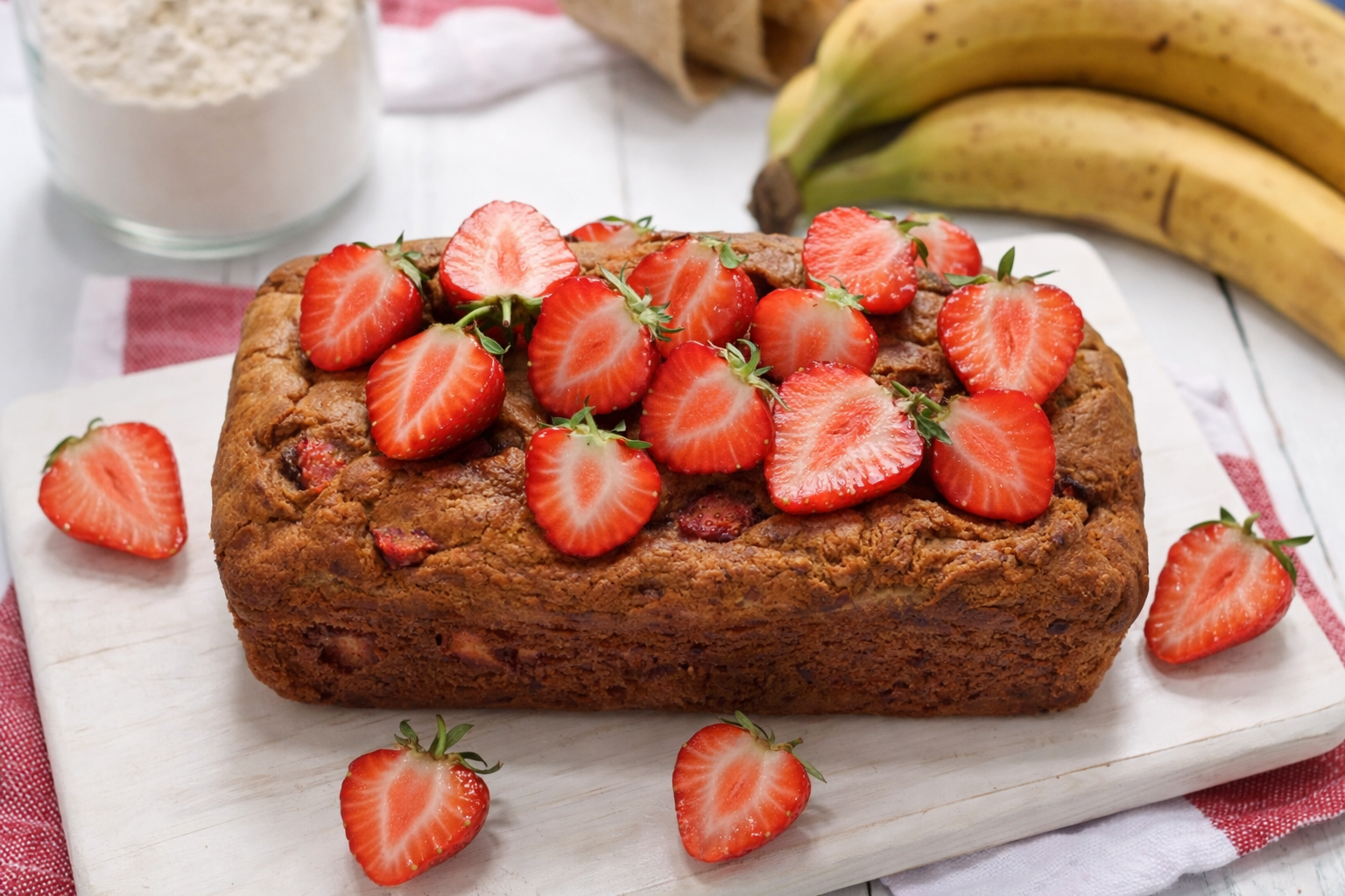 Healthy Strawberry Banana Bread Recipe